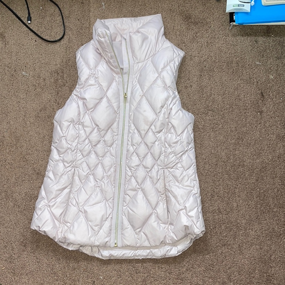 light pink Athleta puffy vest